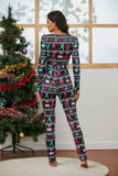 2020 New Sexy deep V-neck Christmas moose print long sleeve women's jumpsuit in stock