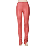 X00833M Phoenix Autumn/winter 2021 new fashion trend faux leather slimming body slimming breathable stretch pants