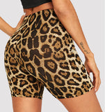 Fashion Leopard Print Women Snake Skin Fitness Summer Lady High Waist Casual Biker Shorts