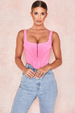 X00275S 2021 sexy pink diamond shape crop crop back slim vest