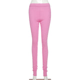 X00488V The new autumn/Winter 2021 middle waist and buttock slim women casual trousers