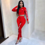 X00747S 2021 women's women skinny patchwork tracksuit outfits long sleeve crop top sporty leggings matching set casual 2 piece