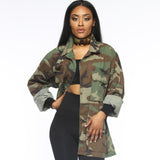 2020 Autumn/winter camouflage long jacket casual shirt overdress plus size in stock