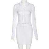 X00496V New 2021 autumn/winter long sleeved lapel with sexy hip-hugging skirt casual suit