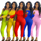 Phoenix Sexy jumpsuit with monochrome tight tank top and pleated pants long sleeve jumpsuit