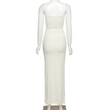 X00457V The fall 2021 women's dress with a slim tank top and a high waist and hip skirt casual suit