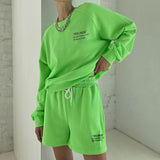 X00559M 2021 autumn fashion New women's casual hoodies with fluorescent monogram print suit