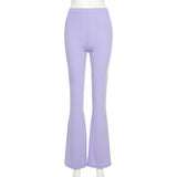 X00583V fashionable knit high waist buttocks casual trousers