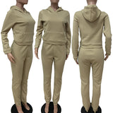 X00263L Phoenix New arrival sport women two-piece set+Solid color hot sale hoodie sports suits