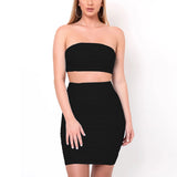 X00166L Sexy slimming vest pleated bodice two-piece skirt with buttock wrap+Trendy solid color club party set