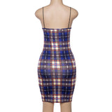 Plaid Mini Dress Women 90s Street Spaghetti Strap Grid Summer Dress 2019 Checked Sundress Party Short Sheath