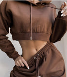 X00873S Phoenix 2021 Autumn women's sexy round neck Fleece women's sportswear suit