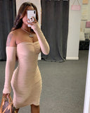 2021 hot sale Tight ruffled strapless dress