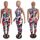 Phoenix Fashion sexy women jumpsuit+Printed sport casual jumpsuit