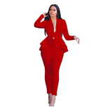 2021 Autumn winter Fashion flounces air layer business uniform casual suit woman