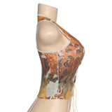 X00567V 2021 fashionable printed band hollowed-out sexy slim vest