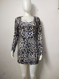 2020 new style Sexy nightclub leopard print halter back lace-up hip wrap short dress in stock