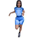 X00124L Hot selling women two-piece set European and American fashion sexy positioning print movement sport suits