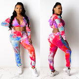 X00381L Phoenix New arrival sport women two-piece set+Fashionable printed long sleeve two-piece set