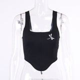 X00748L New style fashion women vest + Sexy U - neck printed back strap waistband vest