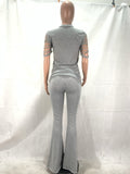 X00301L New arrival sport women two-piece set+Sexy suit with pleated pants and tight tank top in solid color