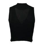 X00402M Sexy leaky top knit vest sleeveless short T-shirt blouse Hot style knit top vest for ladies