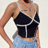 X00389M New line lace short crop sexy little condole belt bottom vest strapless lace T-shirt street snap top