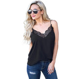 Sexy V-neck Casual Hundred Set Camisole Women's Lace Panel Cut Out Slim Women Ladies Tank Tops