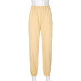 X00991M Sport jogging slacks Fashion solid color women's pants casual stacked pants in stock