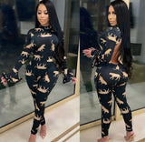 Phoenix sexy nightclub outfit Autumn/winter 2020 new women's dress with print pattern and backless jumpsuit