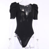 X00222S 2021 summer Sexy new pleated sleeve bodysuits ladies vendors clothing