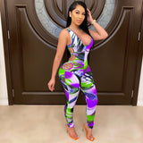 Phoenix Fashion sexy women jumpsuit+Printed sport casual jumpsuit