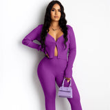 X00793M Phoenix Autumn/winter 2021 tight suit Fashion trouser leg split with long sleeve button two-piece set