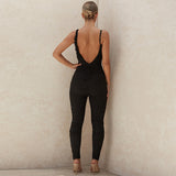 Phoenix Hot style jumpsuit sexy deep V tight back drape onesie casual Suspenders + jumpsuits