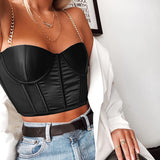 X20029S spring/summer 2021 women's sexy fashion backless new chain breast display halter vest