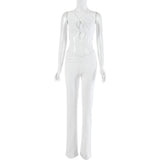 X00567M Autumn new women's wear New women's sexy tie with strapless stretch pantsuit