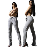 X00856M Autumn/winter 2021 new fashion sports pants women Multicolor slacks with downy zipper pants