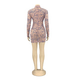 Phoenix autumn Tight slim dresses Fashion sexy tight package hip printed long-sleeved dress