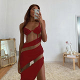 Phoenix Asymmetrical Mesh See Through Patchwork Mini Dress Women Sexy Bikini Backless Hot Party Club wear Summer