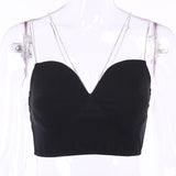 Sexy Summer Tops For Women Flash Drill Diamond Chain Temperament Wrapped Chest Tube Top Suspenders Elegant Female