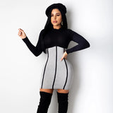 2020 Foreign Trade Autumn/winter round neck long sleeve slim dress