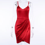 2020 girls Party sexy v-neck low-cut slim short wrap dresses