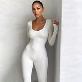 2020 New Fashion long sleeves slimming buttock-lifting jumpsuit women's sport yoga bodysuit bodycon in stock