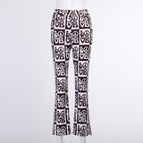 X00759L Autumn winter new style casual pants female alphabet print slim foot mouth split casual pants