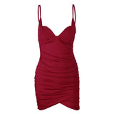 Summer Women Sexy Bodycon Party Dresses Backless Spaghetti Straps Bra Club Mini Dress