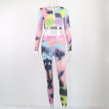 X00821M Phoenix long sleeve button sexy casual two-piece Print zipper top with long sleeves hip lift leggings suit