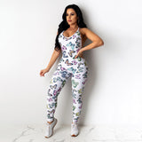 2020 New Bow Animal Print fitness yoga wear Tracksuit Women Cropped Tops Sports Set Stretch Pants Romper Jumpsuits