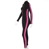 Casual Solid Bodycon Sleeveless Jumpsuits Sporty Workout Active Wear Skinny Zipper stitching yoga sports Jumpsuits