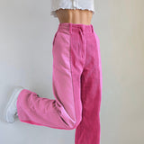 X00989M 2021 Hot High-waisted corduroy straight slacks street style pants solid color casual fashion trousers in stock