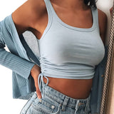 Ribbed Tank Women 2020 Summer Casual Fitness Vest Knitted Sexy Crop Top Mujer Stretch Solid Short Exposed Navel